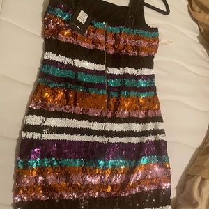 Color block sequence dress